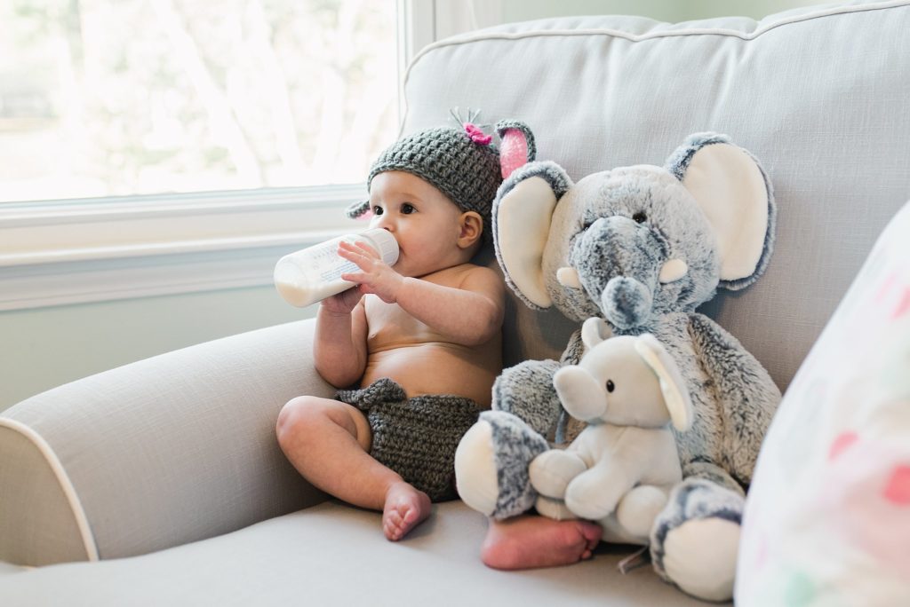 baby elephant girl in nursery