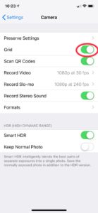 How to take better iPhone photos - setting your camera grid