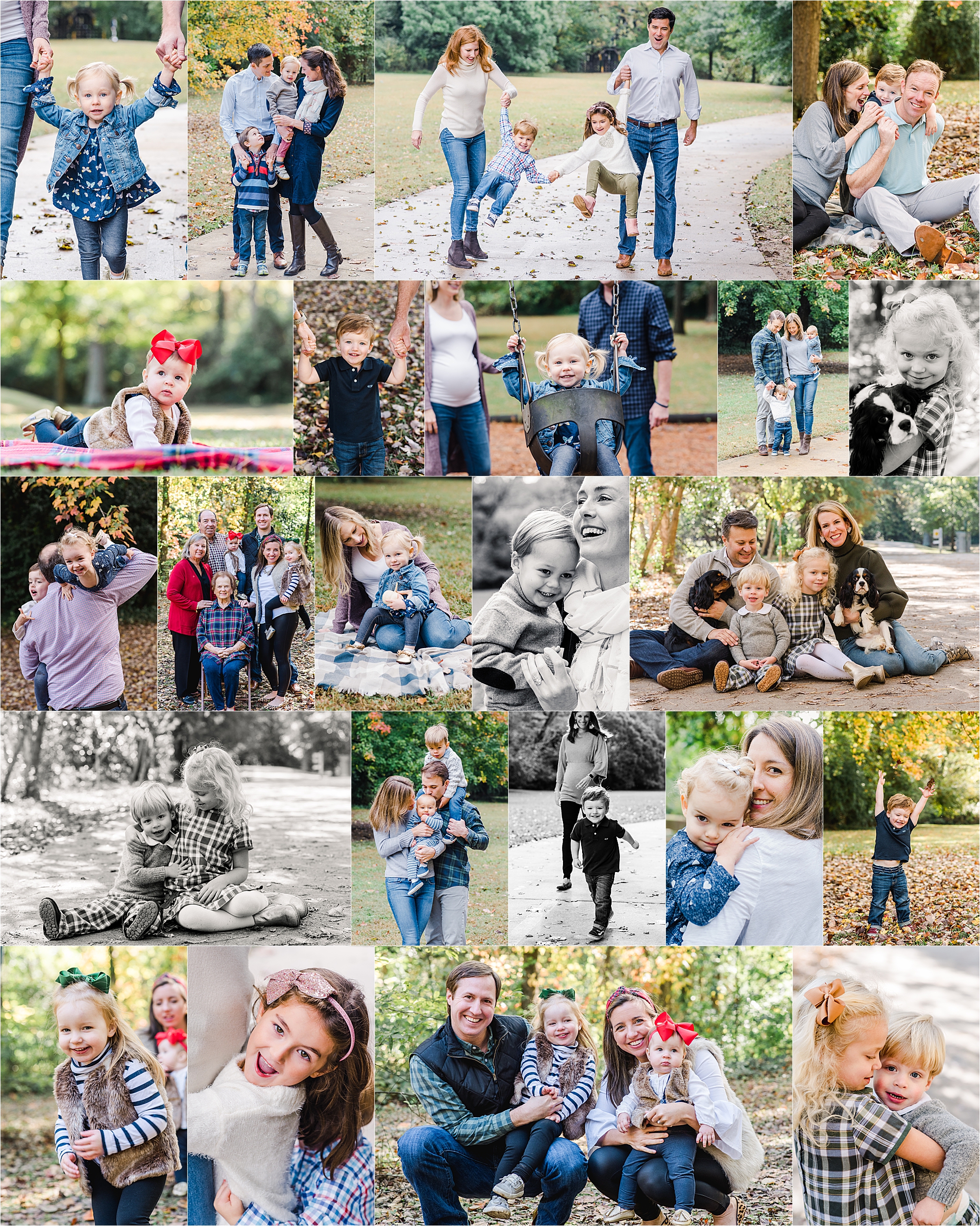 Tanyard Creek Park Fall Family Photo Collage